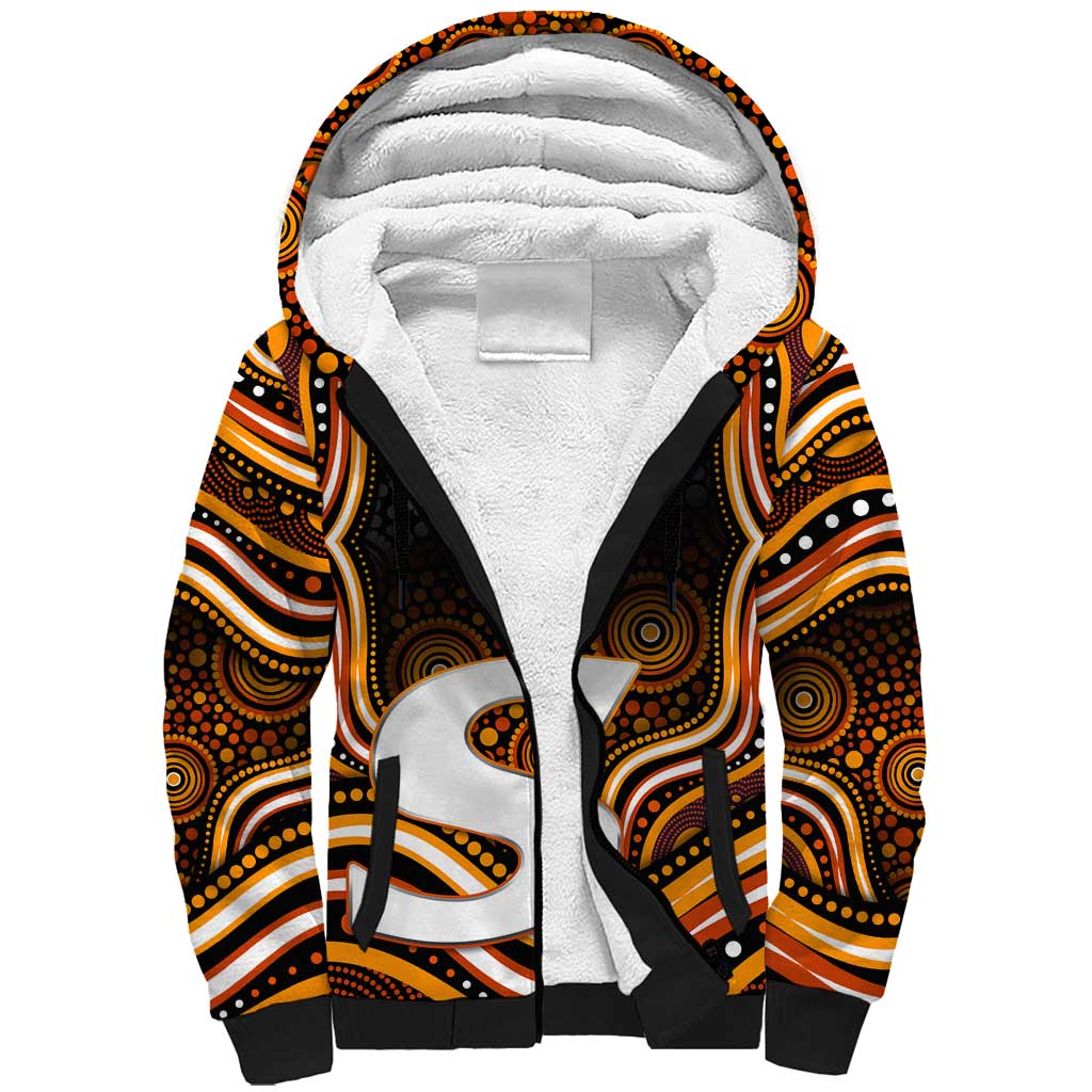 Perth Scorchers Cricket Sherpa Hoodie Australian Cricket Mascot - Modern Indigenous Style