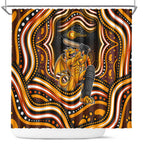 Perth Scorchers Cricket Shower Curtain Australian Cricket Mascot - Modern Indigenous Style