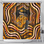 Perth Scorchers Cricket Shower Curtain Australian Cricket Mascot - Modern Indigenous Style