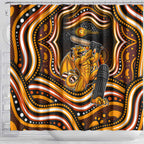 Perth Scorchers Cricket Shower Curtain Australian Cricket Mascot - Modern Indigenous Style