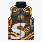 Perth Scorchers Cricket Sleeveless Puffer Jacket Australian Cricket Mascot - Modern Indigenous Style