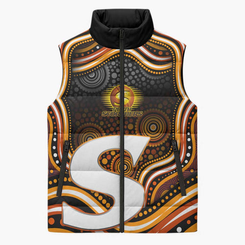Perth Scorchers Cricket Sleeveless Puffer Jacket Australian Cricket Mascot - Modern Indigenous Style