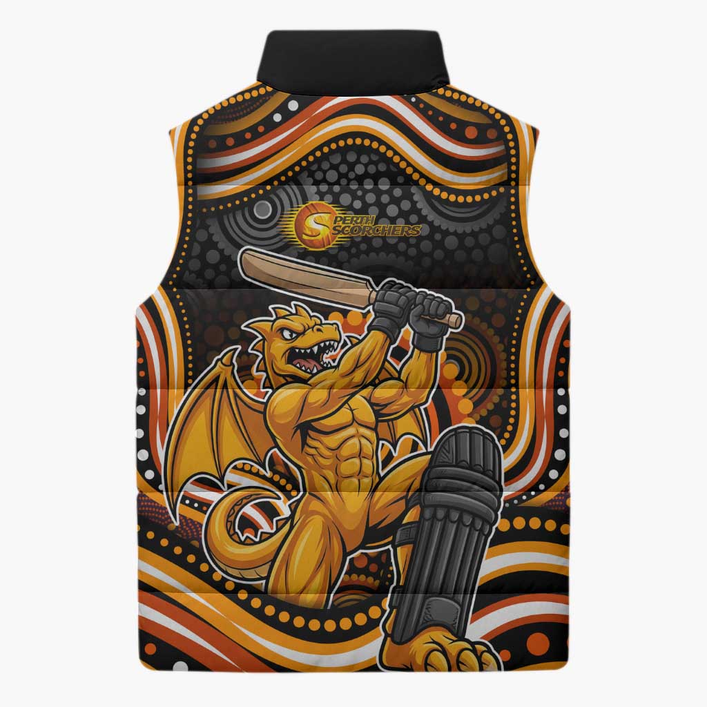 Perth Scorchers Cricket Sleeveless Puffer Jacket Australian Cricket Mascot - Modern Indigenous Style