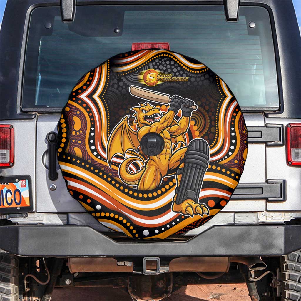 Perth Scorchers Cricket Spare Tire Cover Australian Cricket Mascot - Modern Indigenous Style