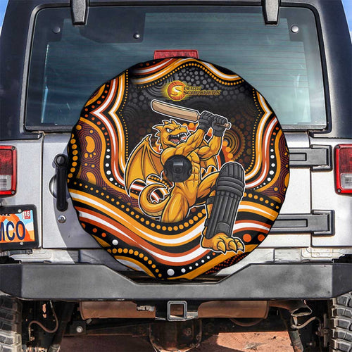Perth Scorchers Cricket Spare Tire Cover Australian Cricket Mascot - Modern Indigenous Style