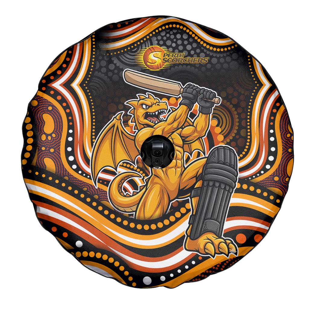 Perth Scorchers Cricket Spare Tire Cover Australian Cricket Mascot - Modern Indigenous Style