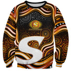 Perth Scorchers Cricket Sweatshirt Australian Cricket Mascot - Modern Indigenous Style