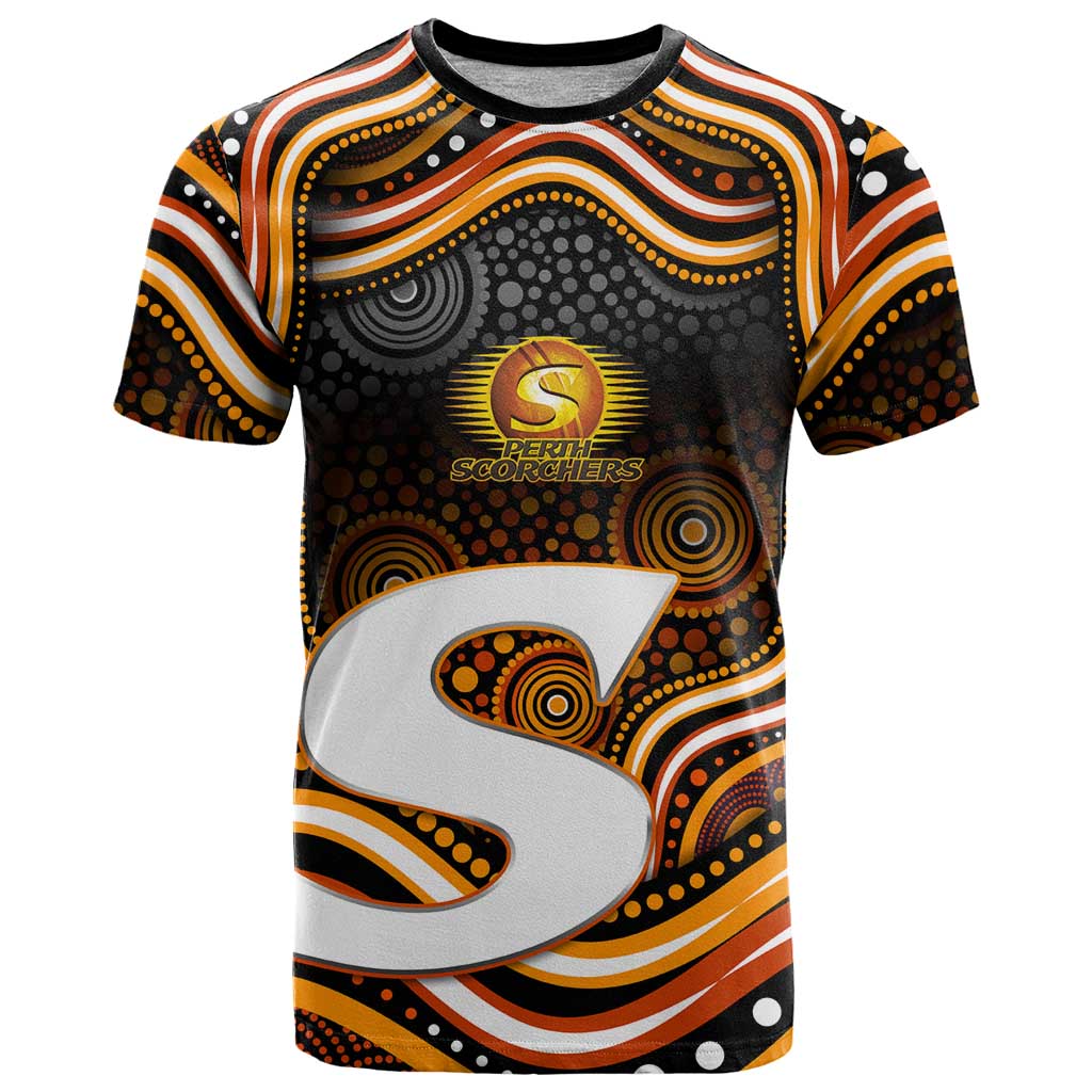 Perth Scorchers Cricket T Shirt Australian Cricket Mascot - Modern Indigenous Style