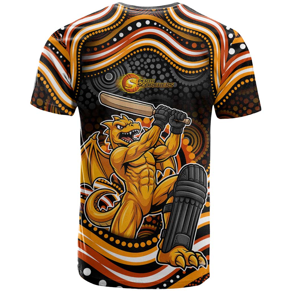 Perth Scorchers Cricket T Shirt Australian Cricket Mascot - Modern Indigenous Style