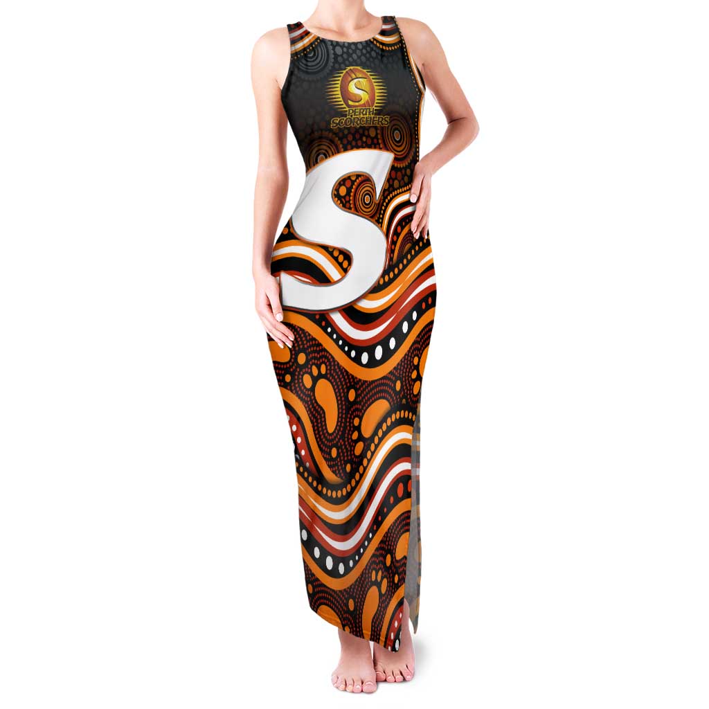Perth Scorchers Cricket Tank Maxi Dress Australian Cricket Mascot - Modern Indigenous Style