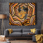 Perth Scorchers Cricket Tapestry Australian Cricket Mascot - Modern Indigenous Style
