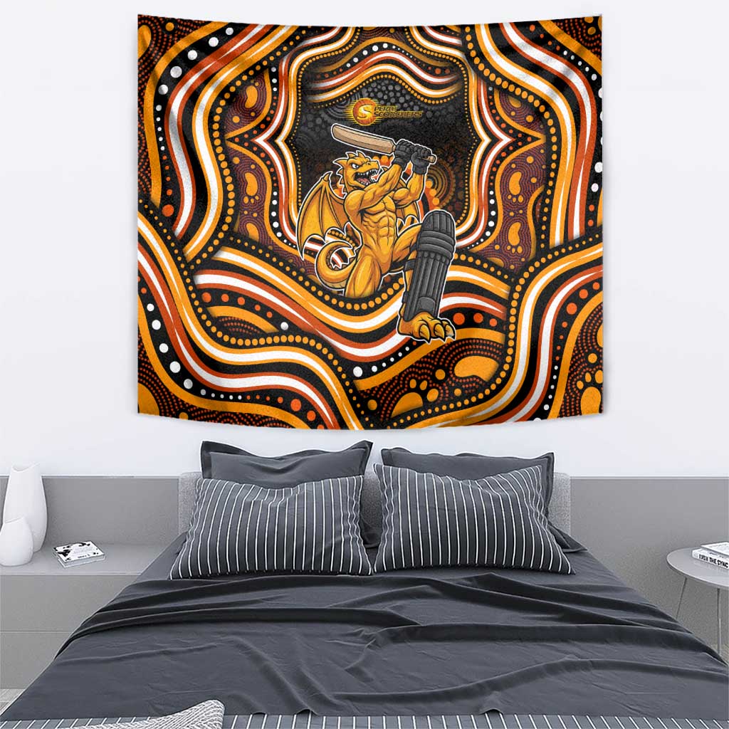 Perth Scorchers Cricket Tapestry Australian Cricket Mascot - Modern Indigenous Style