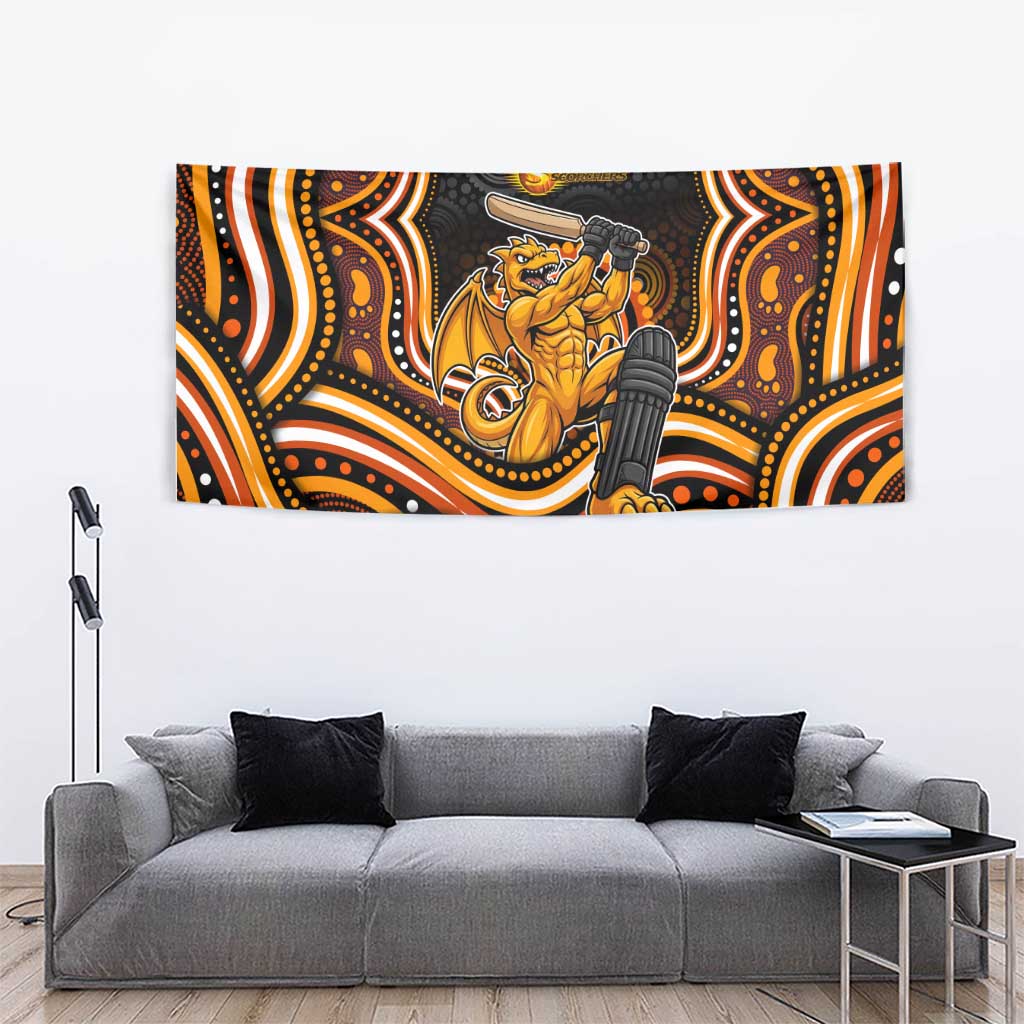 Perth Scorchers Cricket Tapestry Australian Cricket Mascot - Modern Indigenous Style