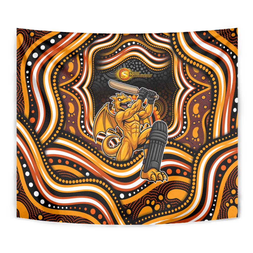 Perth Scorchers Cricket Tapestry Australian Cricket Mascot - Modern Indigenous Style