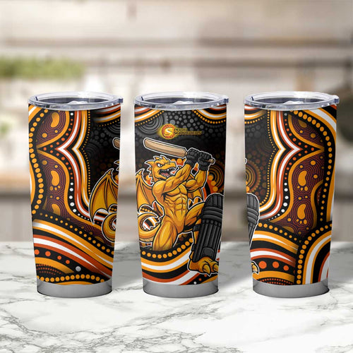 Perth Scorchers Cricket Tumbler Cup Australian Cricket Mascot - Modern Indigenous Style