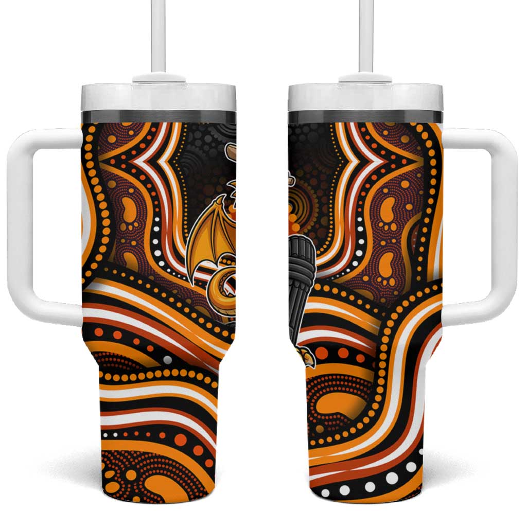 Perth Scorchers Cricket Tumbler With Handle Australian Cricket Mascot - Modern Indigenous Style