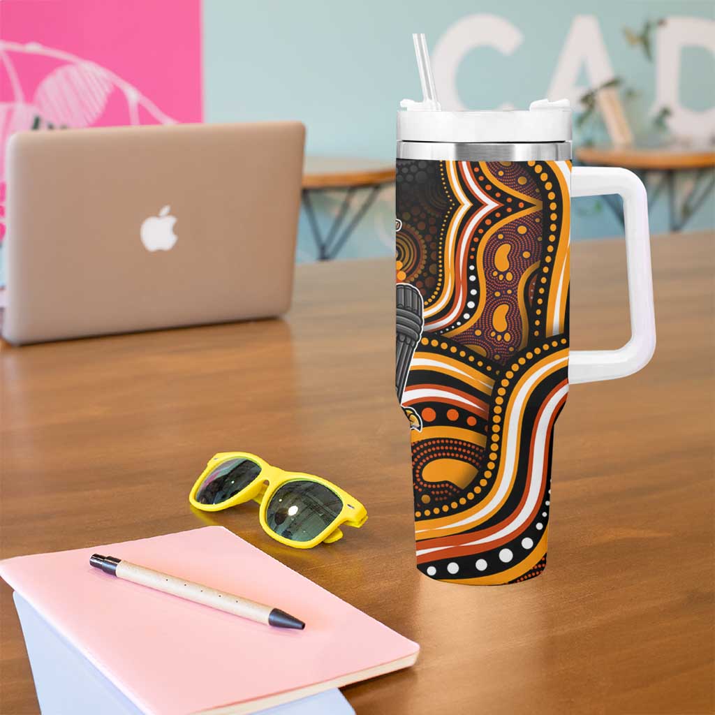 Perth Scorchers Cricket Tumbler With Handle Australian Cricket Mascot - Modern Indigenous Style