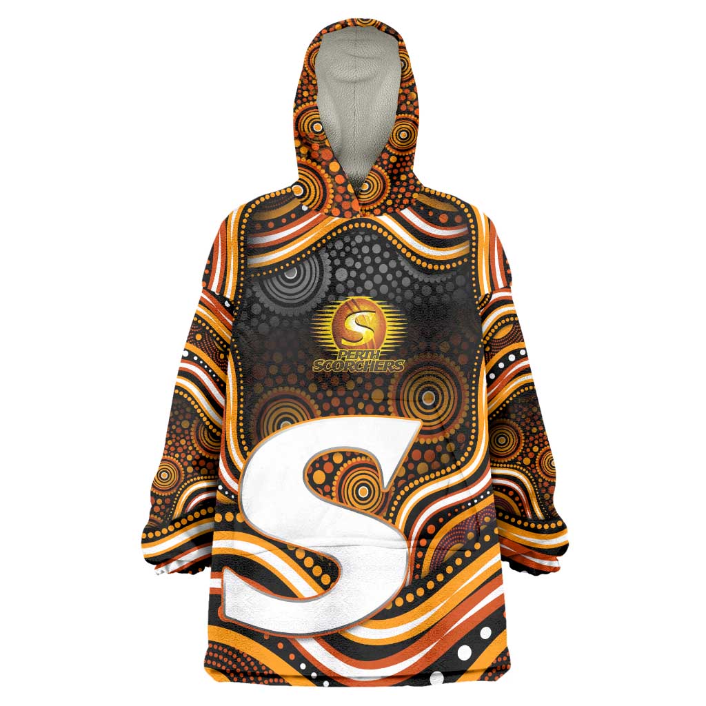 Perth Scorchers Cricket Wearable Blanket Hoodie Australian Cricket Mascot - Modern Indigenous Style