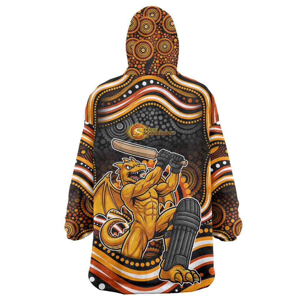 Perth Scorchers Cricket Wearable Blanket Hoodie Australian Cricket Mascot - Modern Indigenous Style