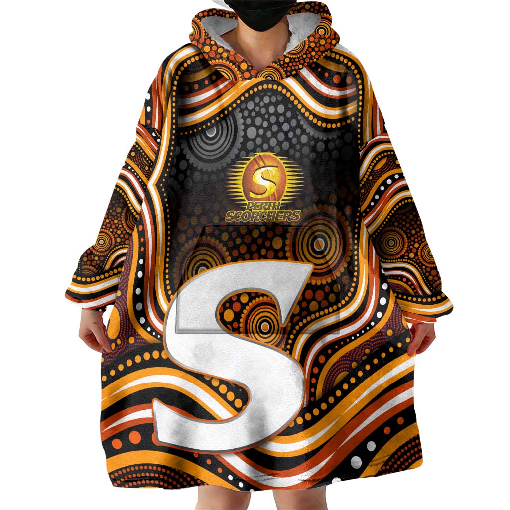 Perth Scorchers Cricket Wearable Blanket Hoodie Australian Cricket Mascot - Modern Indigenous Style
