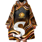 Perth Scorchers Cricket Wearable Blanket Hoodie Australian Cricket Mascot - Modern Indigenous Style