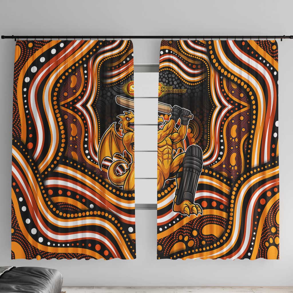 Perth Scorchers Cricket Window Curtain Australian Cricket Mascot - Modern Indigenous Style