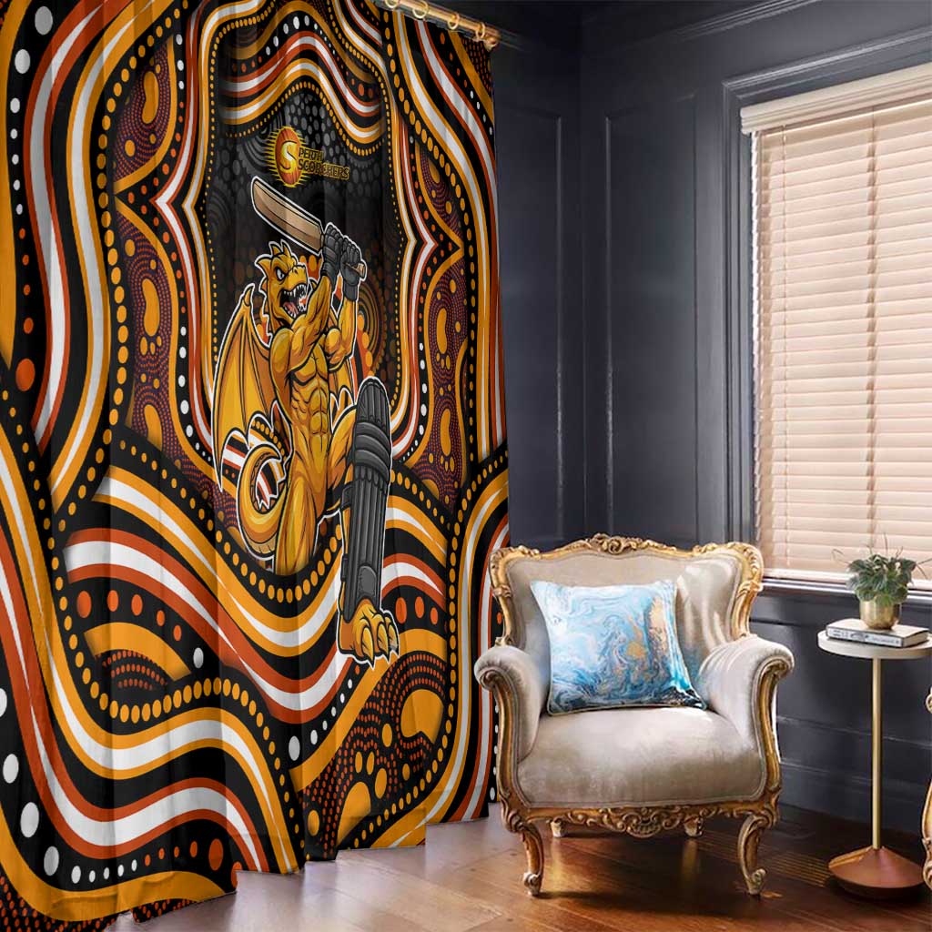 Perth Scorchers Cricket Window Curtain Australian Cricket Mascot - Modern Indigenous Style