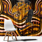 Perth Scorchers Cricket Window Curtain Australian Cricket Mascot - Modern Indigenous Style