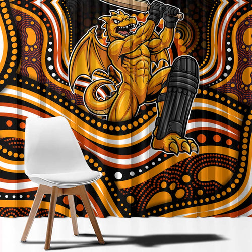 Perth Scorchers Cricket Window Curtain Australian Cricket Mascot - Modern Indigenous Style