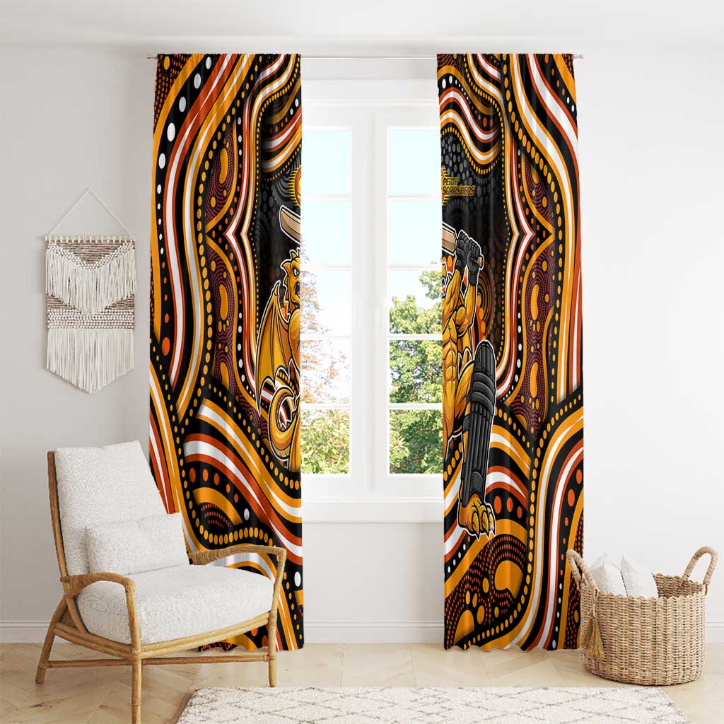 Perth Scorchers Cricket Window Curtain Australian Cricket Mascot - Modern Indigenous Style