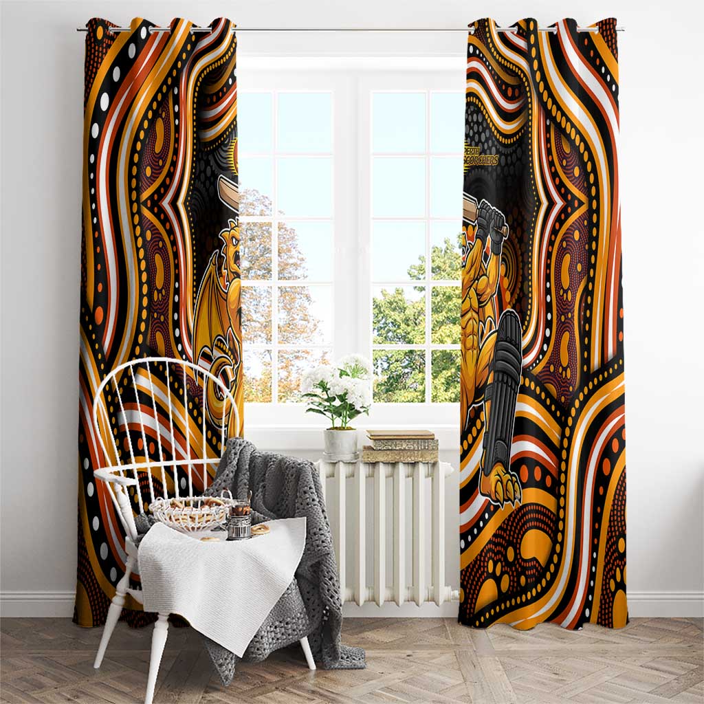 Perth Scorchers Cricket Window Curtain Australian Cricket Mascot - Modern Indigenous Style
