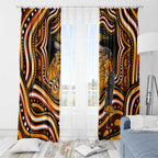 Perth Scorchers Cricket Window Curtain Australian Cricket Mascot - Modern Indigenous Style
