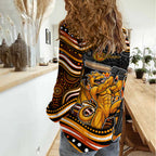 Perth Scorchers Cricket Women Casual Shirt Australian Cricket Mascot - Modern Indigenous Style