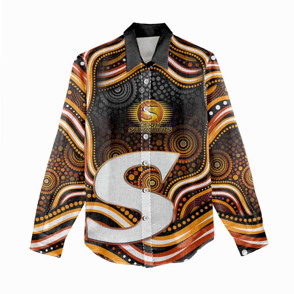 Perth Scorchers Cricket Women Casual Shirt Australian Cricket Mascot - Modern Indigenous Style