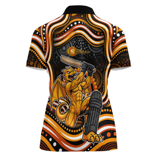 Perth Scorchers Cricket Women Polo Shirt Australian Cricket Mascot - Modern Indigenous Style