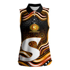 Perth Scorchers Cricket Women Sleeveless Polo Shirt Australian Cricket Mascot - Modern Indigenous Style