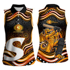 Perth Scorchers Cricket Women Sleeveless Polo Shirt Australian Cricket Mascot - Modern Indigenous Style
