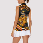 Perth Scorchers Cricket Women Sleeveless Polo Shirt Australian Cricket Mascot - Modern Indigenous Style