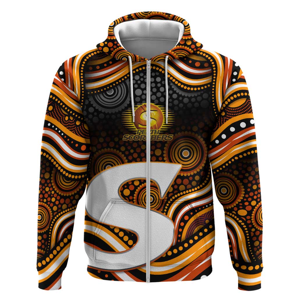 Perth Scorchers Cricket Zip Hoodie Australian Cricket Mascot - Modern Indigenous Style