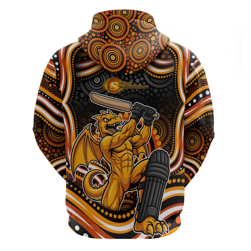 Perth Scorchers Cricket Zip Hoodie Australian Cricket Mascot - Modern Indigenous Style
