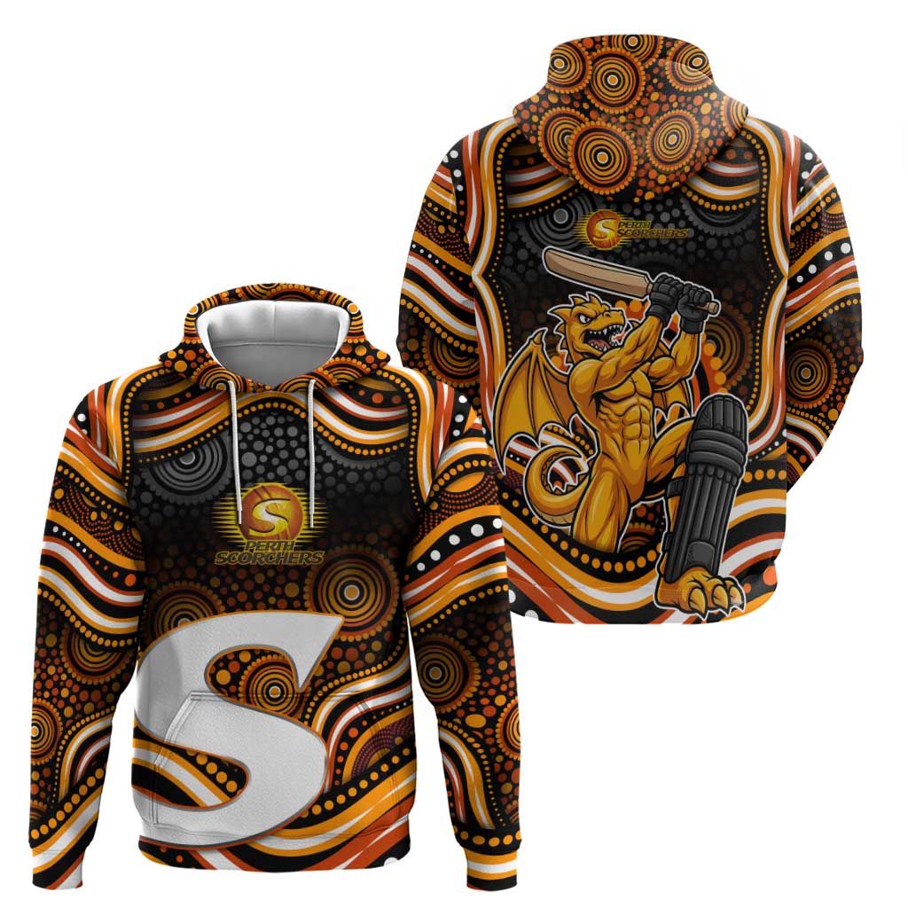 Perth Scorchers Cricket Zip Hoodie Australian Cricket Mascot - Modern Indigenous Style