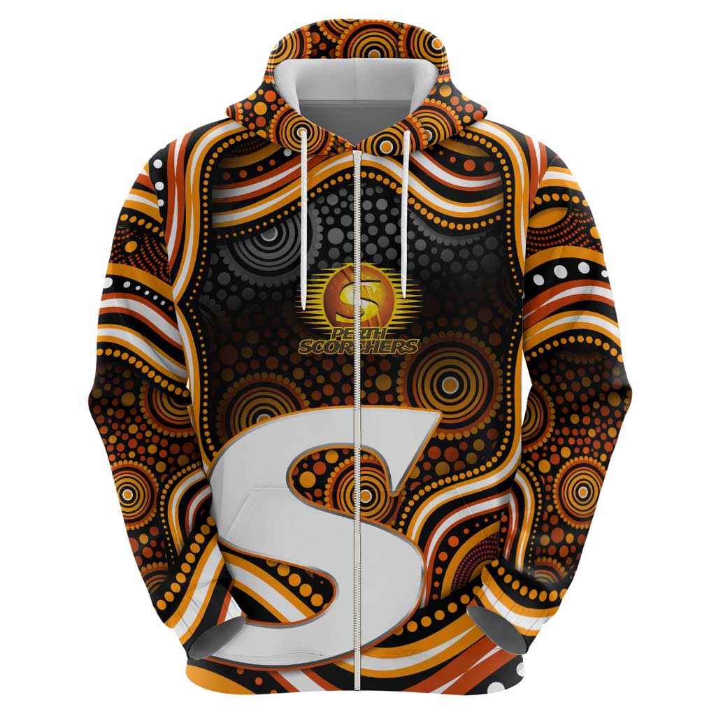 Perth Scorchers Cricket Zip Hoodie Australian Cricket Mascot - Modern Indigenous Style