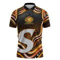 Perth Scorchers Cricket Zipper Polo Shirt Australian Cricket Mascot - Modern Indigenous Style