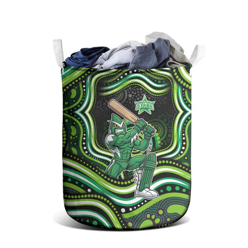 Melbourne Stars Cricket Laundry Basket Australian Cricket Mascot - Modern Indigenous Style