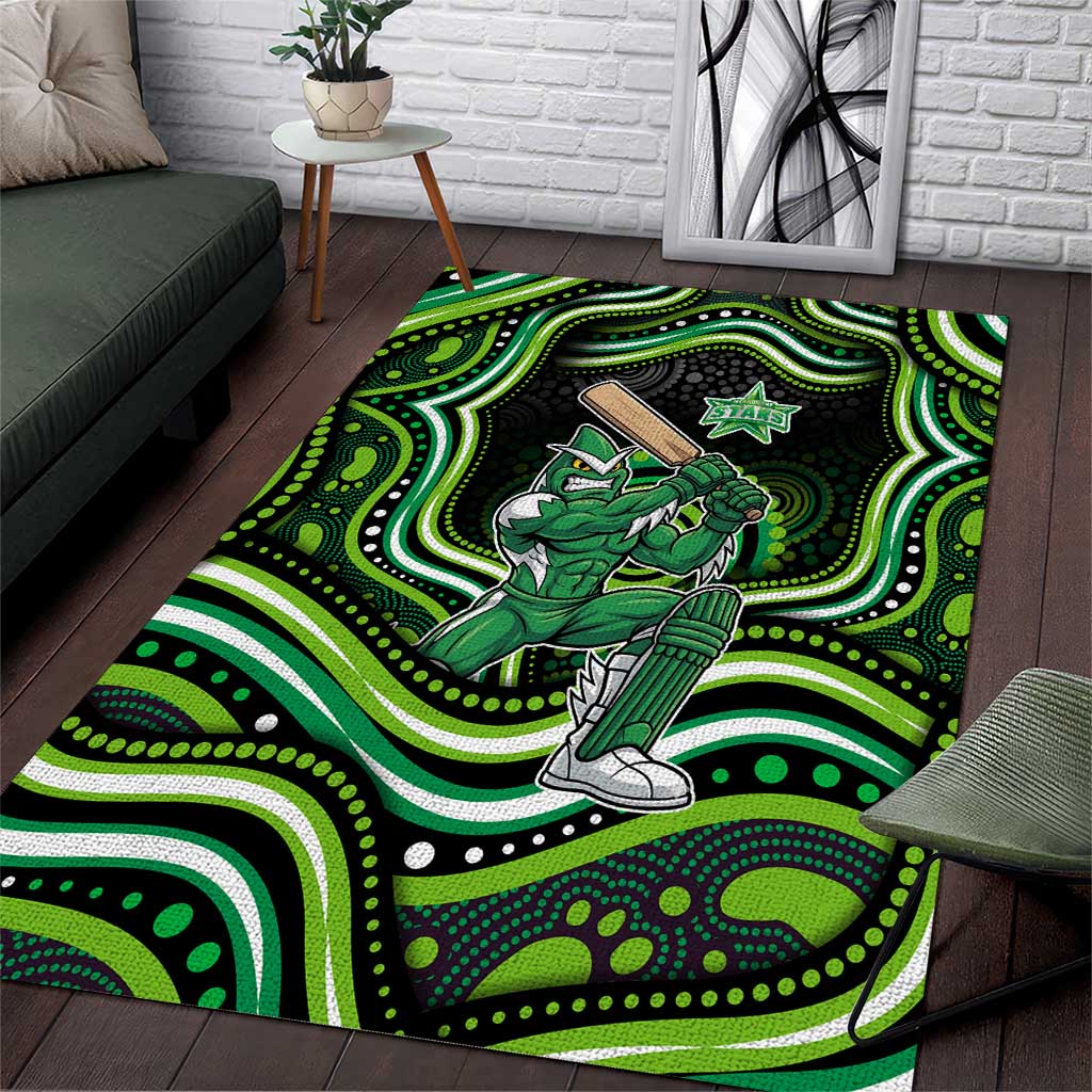 Melbourne Stars Cricket Area Rug Australian Cricket Mascot - Modern Indigenous Style