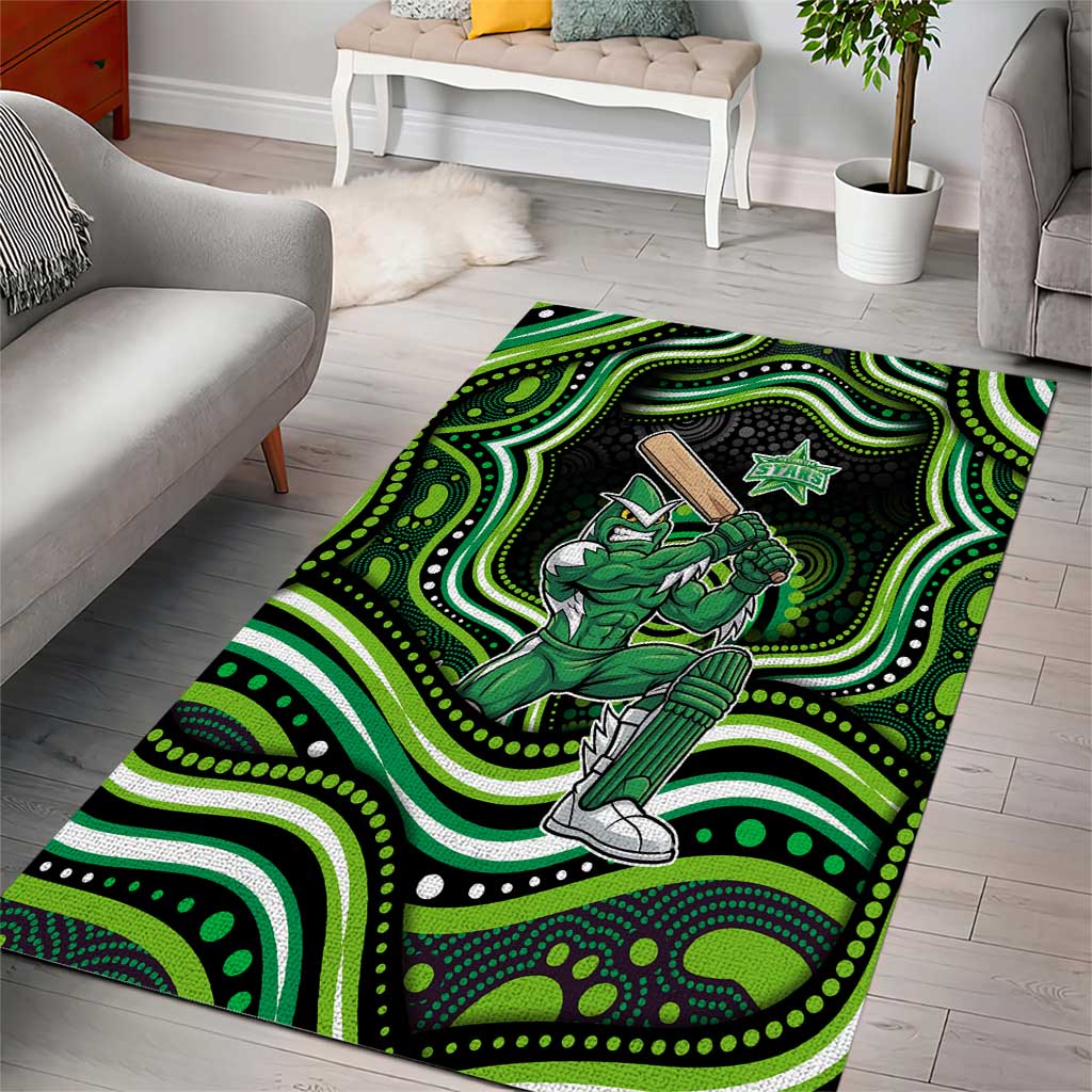 Melbourne Stars Cricket Area Rug Australian Cricket Mascot - Modern Indigenous Style