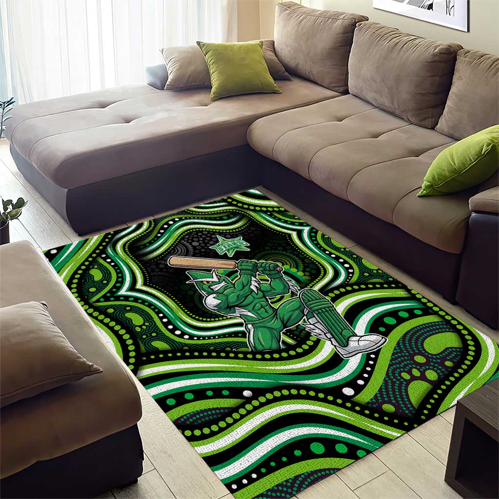 Melbourne Stars Cricket Area Rug Australian Cricket Mascot - Modern Indigenous Style