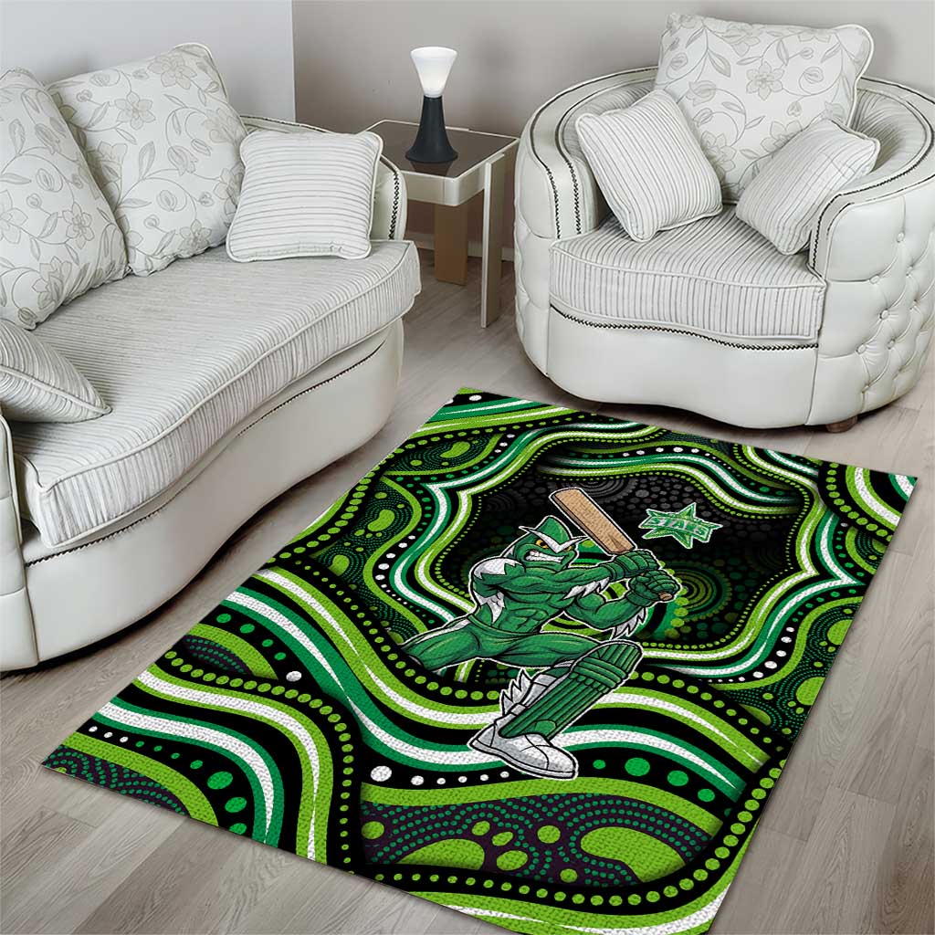 Melbourne Stars Cricket Area Rug Australian Cricket Mascot - Modern Indigenous Style