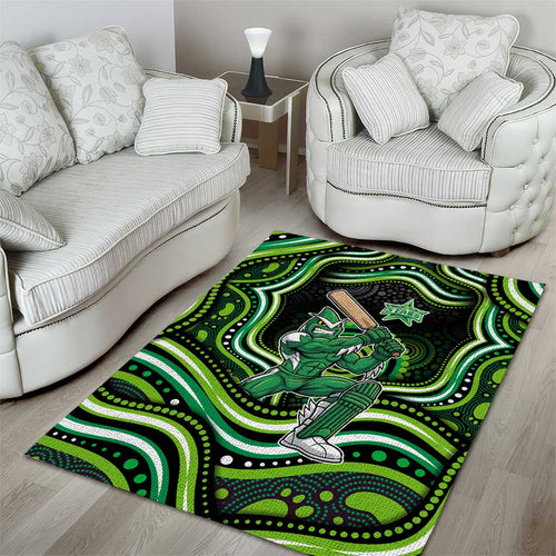 Melbourne Stars Cricket Area Rug Australian Cricket Mascot - Modern Indigenous Style