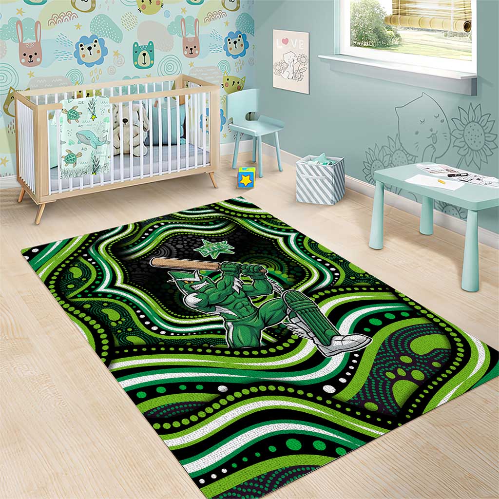 Melbourne Stars Cricket Area Rug Australian Cricket Mascot - Modern Indigenous Style